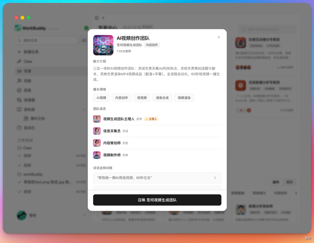 视频团队角色